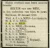 "Familiebericht". "Leeuwarder courant". Leeuwarden, 22-01-1919