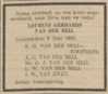 "Familiebericht". "Leeuwarder nieuwsblad : goedkoop advertentieblad". Leeuwarden, 11-06-1935.